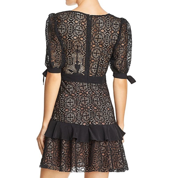 NWT For Love & Lemons Ruffled Lace Mini Dress S - Picture 2 of 5